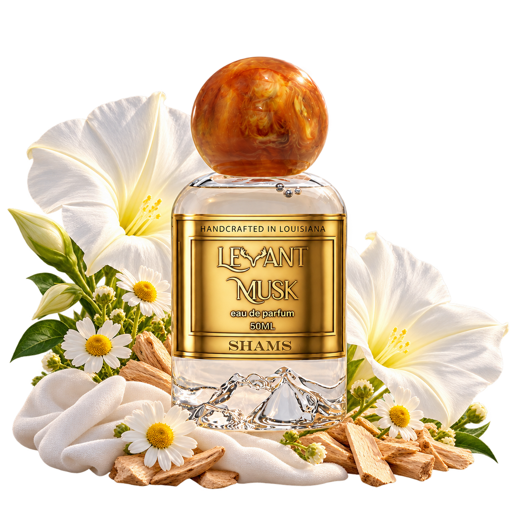 SHAMS by Levant Musk bottle with notes cutout