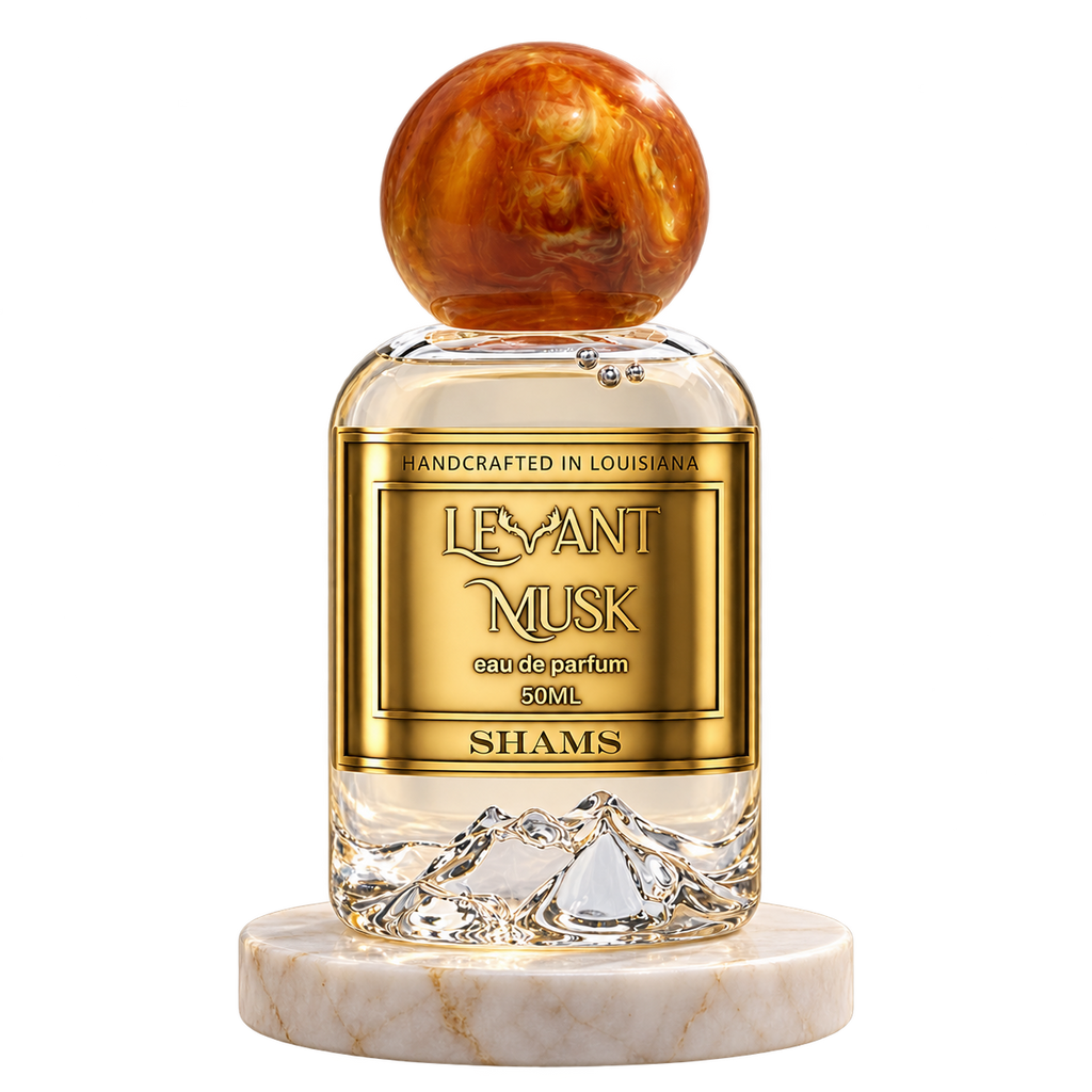 SHAMS by Levant Musk plain bottle on marble