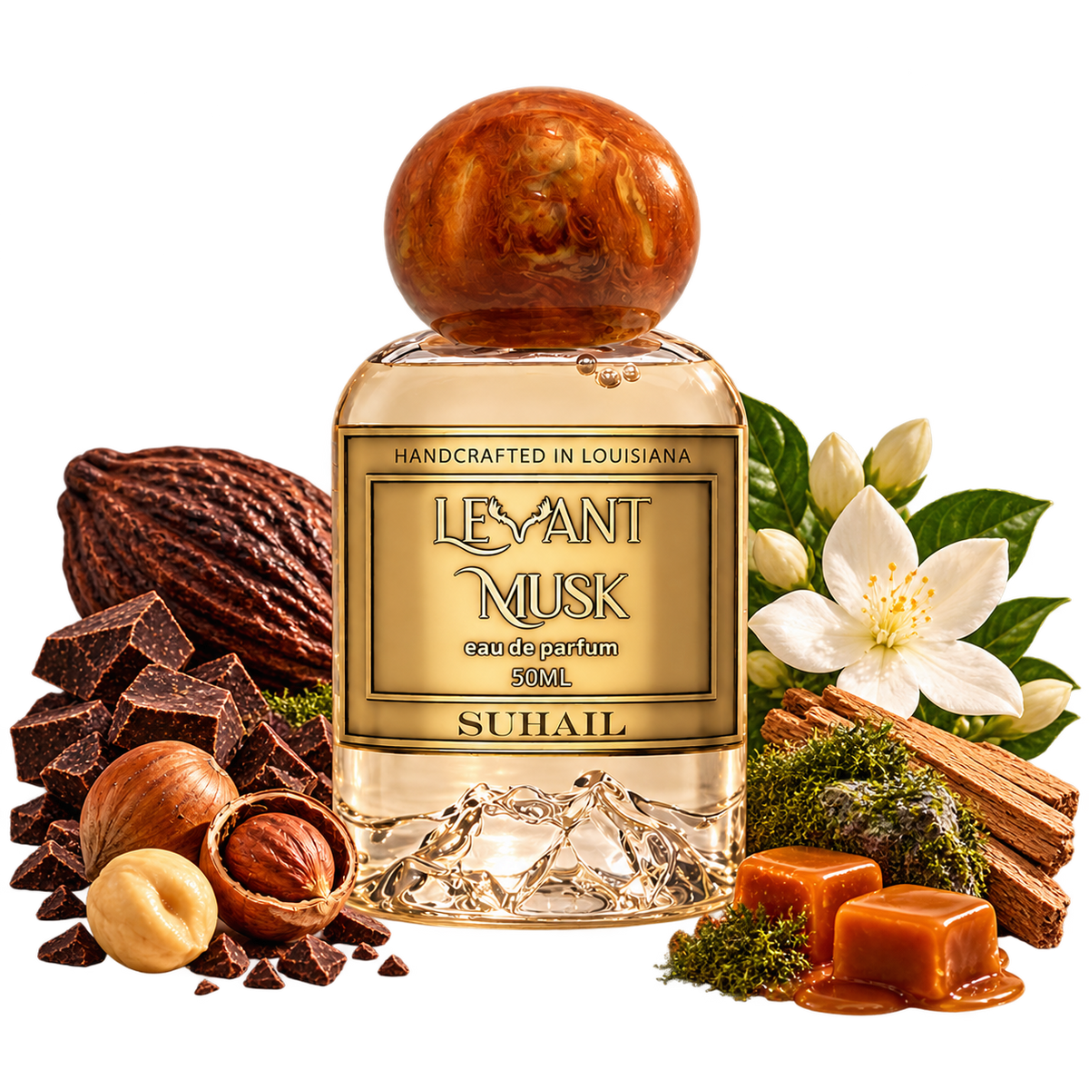 SUHAIL by Levant Musk bottle with notes cutout