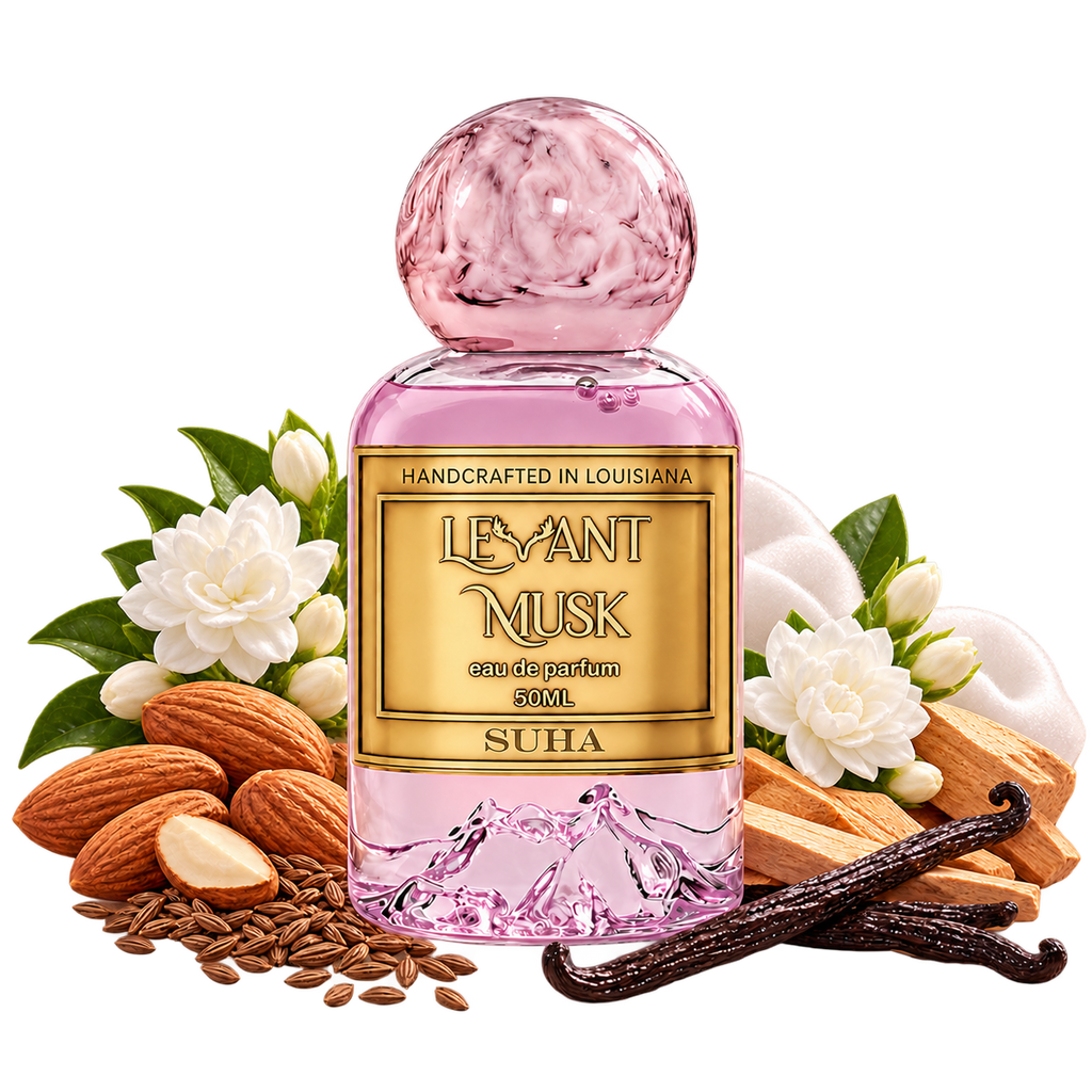 SUHA by Levant Musk bottle with notes cutout