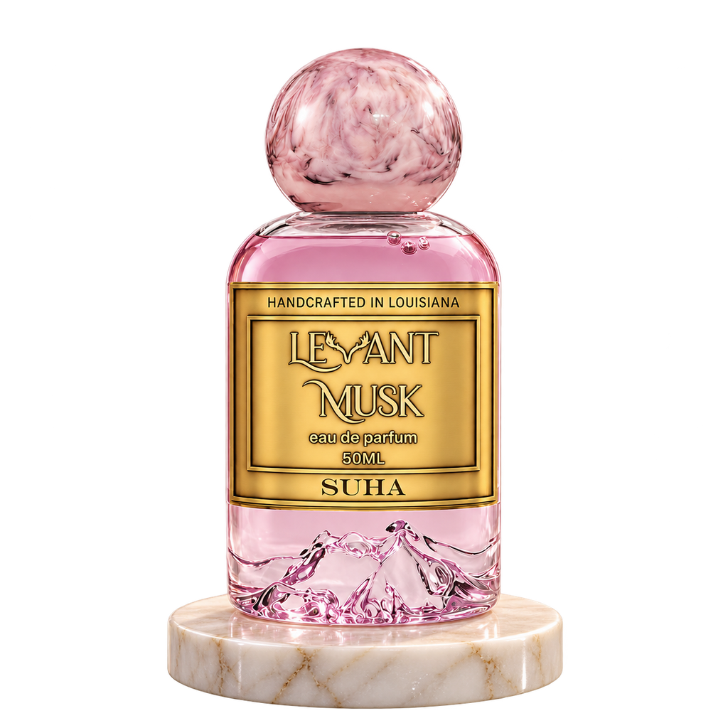 SUHA by Levant Musk plain bottle on marble