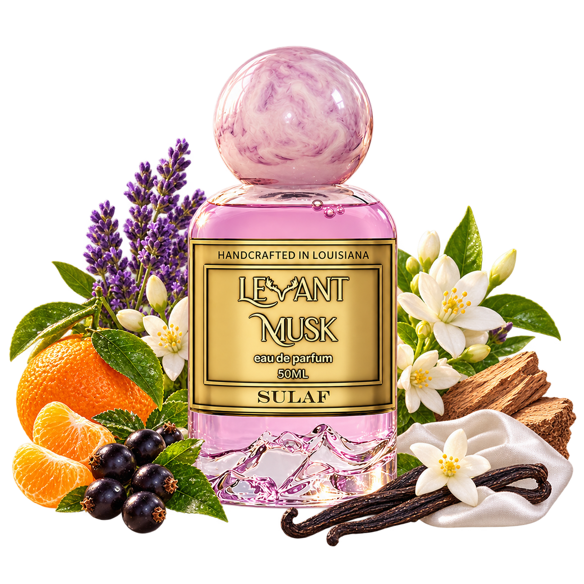 SULAF by Levant Musk bottle with notes cutout