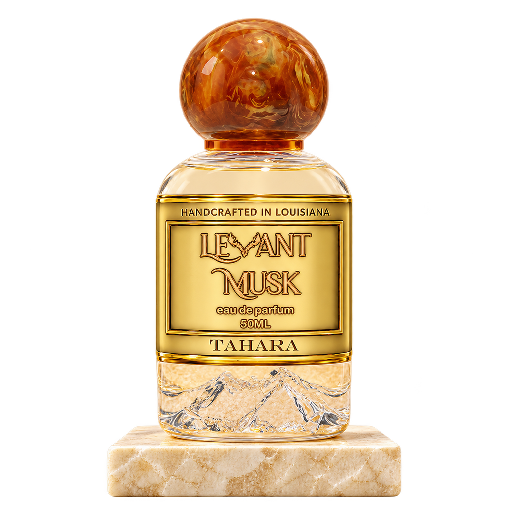 TAHARA by Levant Musk plain bottle on marble