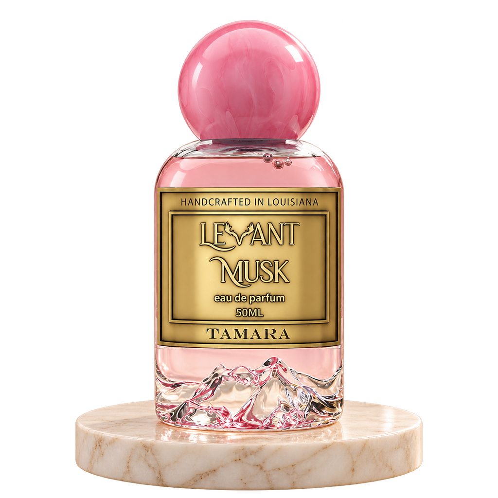 TAMARA by Levant Musk plain bottle on marble