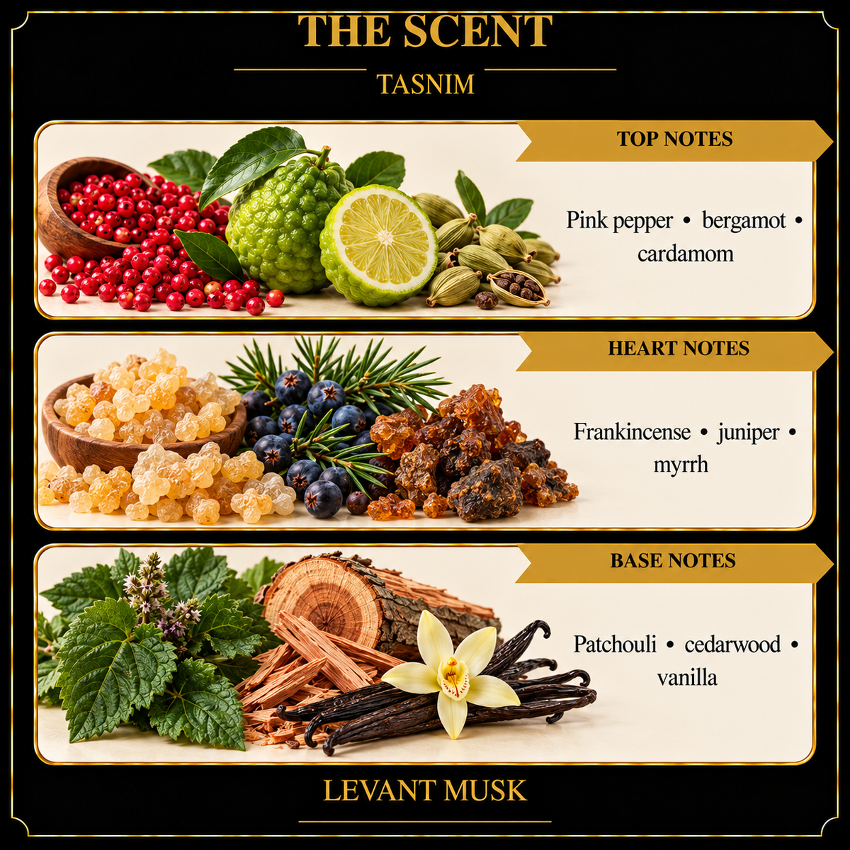 TASNIM by Levant Musk note card