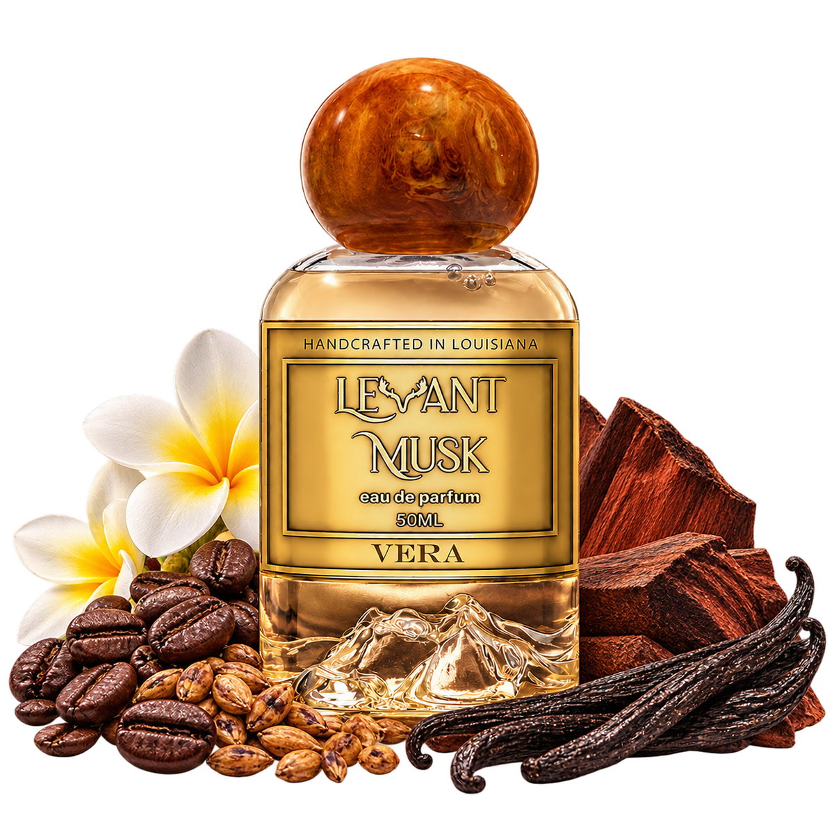 VERA by Levant Musk bottle with notes cutout