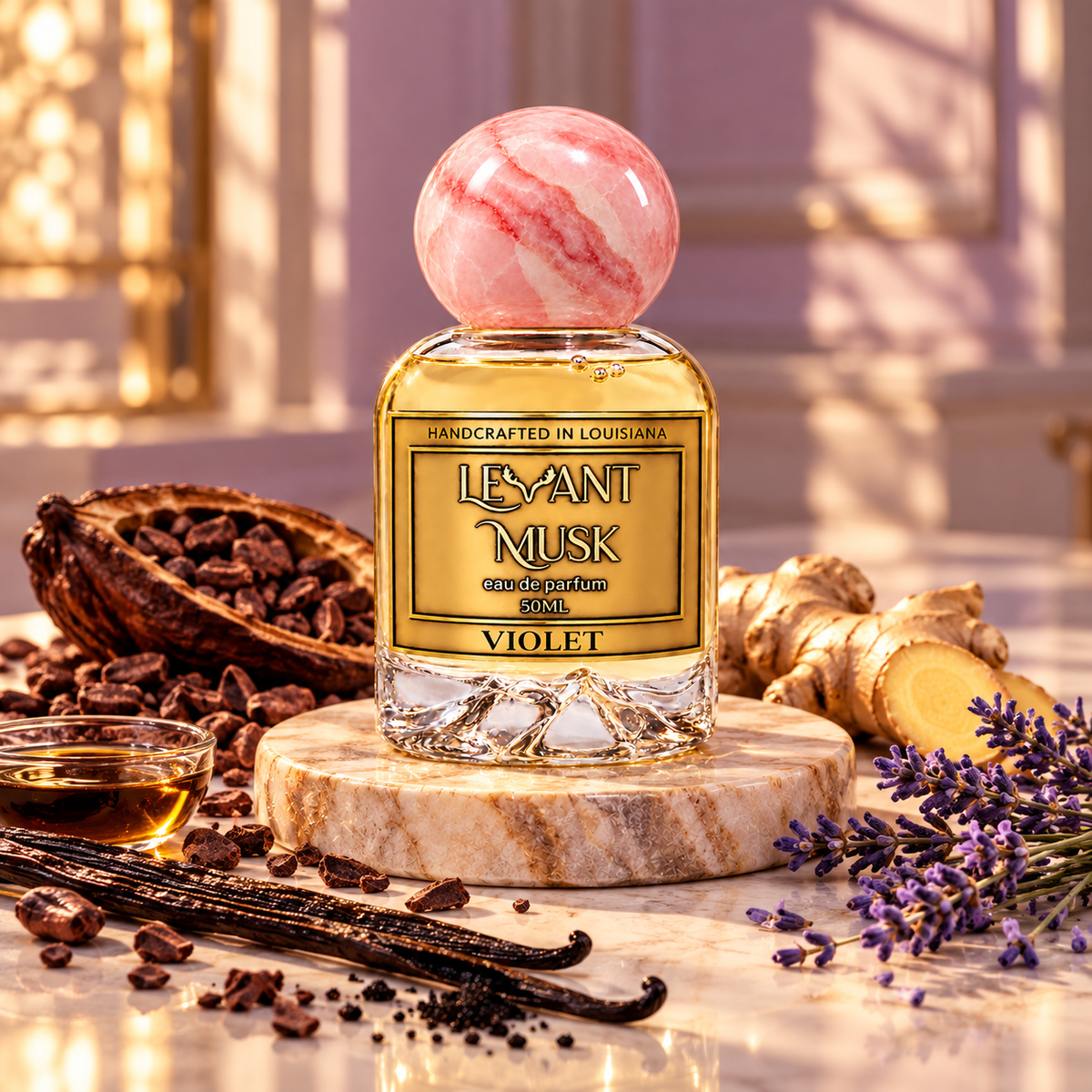 VIOLET by Levant Musk, atmospheric feminine vanilla fragrance hero
