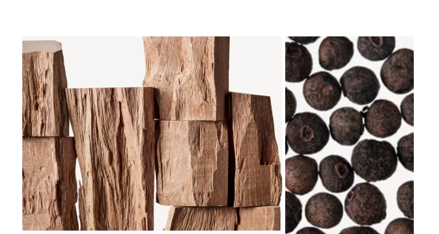 Jabal fragrance styled with notes of pimento, whisky, and cedarwood