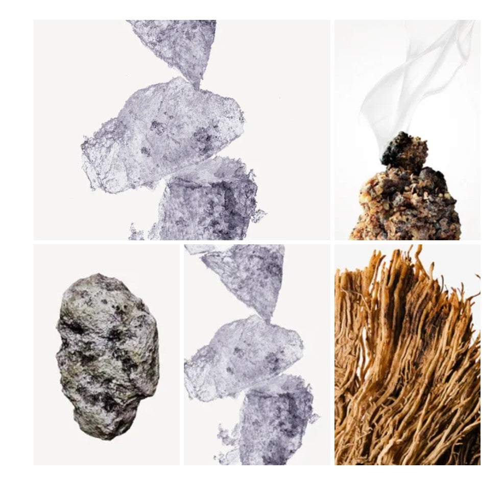 Rawad fragrance styled with notes of incense, ambroxan, and cedarwood
